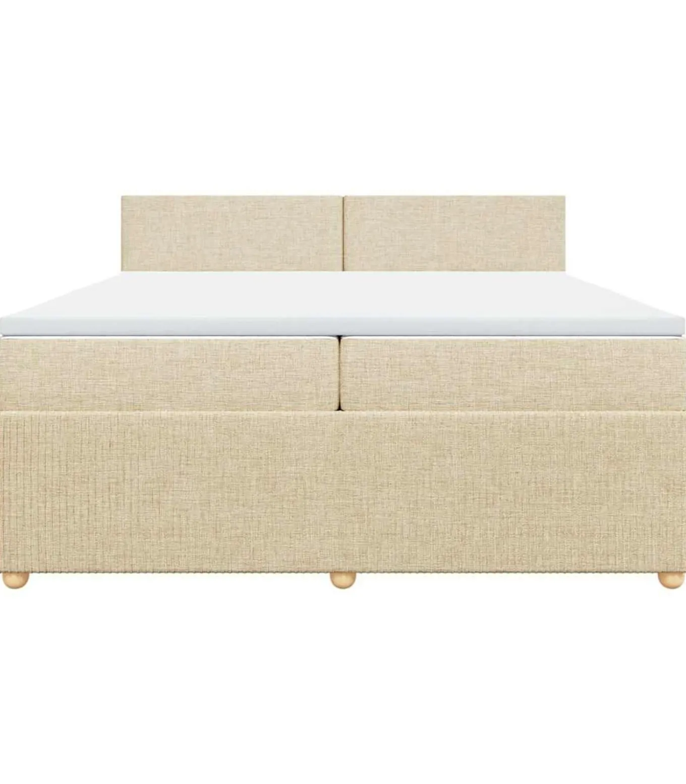 Boxspring met matras stof crèmekleurig 200x200 cm