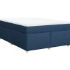 Boxspring met matras stof blauw 140x200 cm