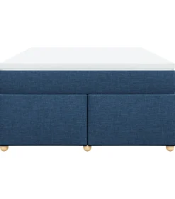 Boxspring met matras stof blauw 140x200 cm