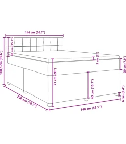 Boxspring met matras stof blauw 140x200 cm