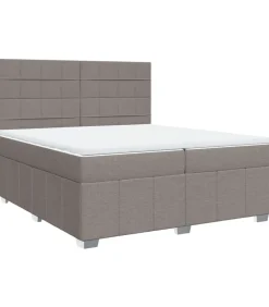 Boxspring met matras stof taupe 200x200 cm