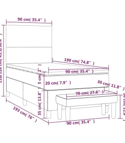 Boxspring met matras stof crèmekleurig 90x190 cm