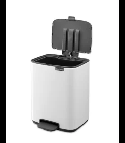 Brabantia Bo Pedaalemmer, 7 liter, stil sluitend, kunststof binnenemmer - White
