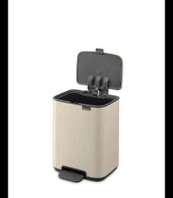 Brabantia Bo Pedaalemmer, 4 liter, stil sluitend, kunststof binnenemmer - Soft Beige