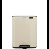 Brabantia Bo Pedaalemmer, 12 liter, stil sluitend, kunststof binnenemmer - Soft Beige