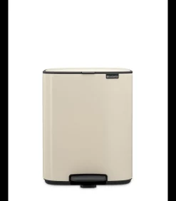 Brabantia Bo Pedaalemmer, 12 liter, stil sluitend, kunststof binnenemmer - Soft Beige