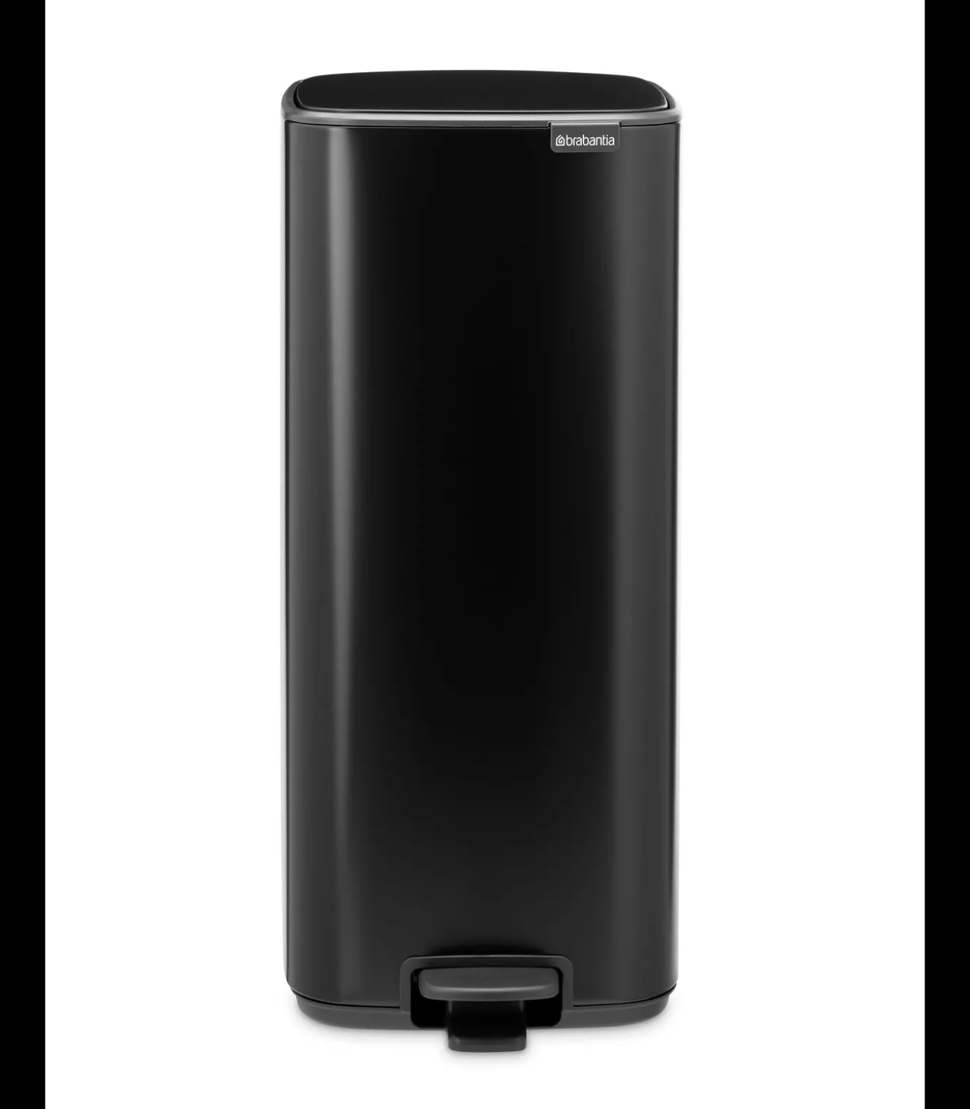 Brabantia Bo Pedaalemmer, 30 liter, stil sluitend, kunststof binnenemmer - Matt Black