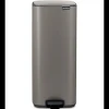 Brabantia Bo Pedaalemmer, 30 liter, stil sluitend, kunststof binnenemmer - Platinum