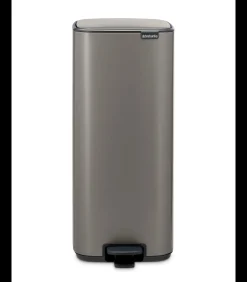 Brabantia Bo Pedaalemmer, 30 liter, stil sluitend, kunststof binnenemmer - Platinum