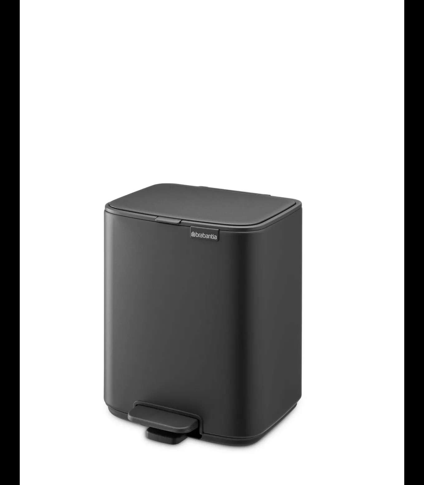 Brabantia Bo Pedaalemmer, 7 liter, stil sluitend, kunststof binnenemmer - Mineral Infinite Grey