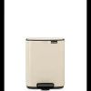 Brabantia Bo Pedaalemmer, 7 liter, stil sluitend, kunststof binnenemmer - Soft Beige