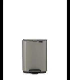 Brabantia Bo Pedaalemmer, 4 liter, stil sluitend, kunststof binnenemmer - Platinum