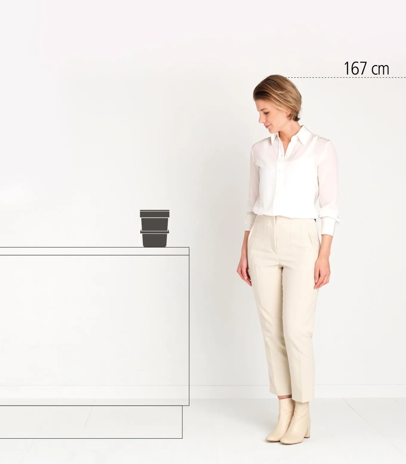 Brabantia Sort & Go afvalemmer, 3 liter - Light Grey