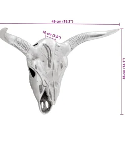Bullschedel Zilver 49 x 10 x 36 cm Aluminium