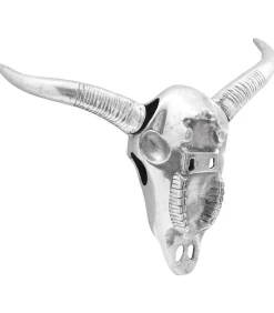 Bullschedel Zilver 34 x 13 x 53 cm Aluminium