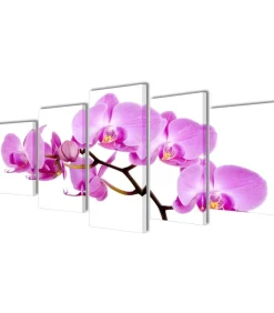 Canvas muurdruk set orchidee 100 x 50 cm