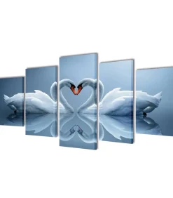 Canvas muurdruk set Zwaan 100 x 50 cm