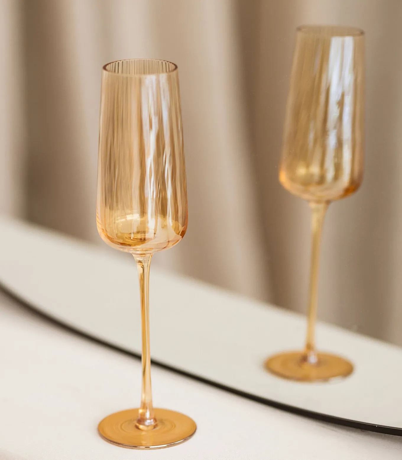 Champagneglas 24cl amber Ray - set/4