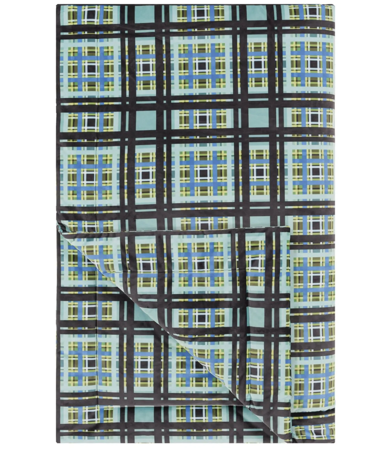 Chennai Azure - Gewatteerde deken met print