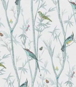 Chinoiserie Bird Trail Blauw 10mx52cm
