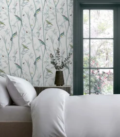 Chinoiserie Bird Trail Blauw 10mx52cm