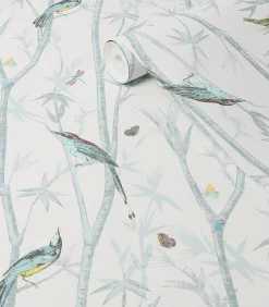 Chinoiserie Bird Trail Blauw 10mx52cm