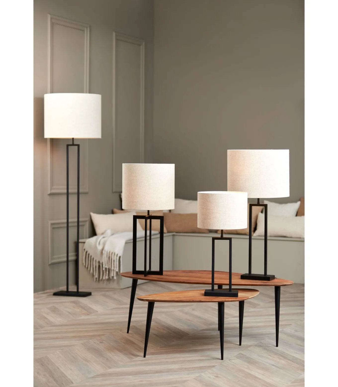 Cilinder lampenkap Livigno - Bruin - Ø50x38cm