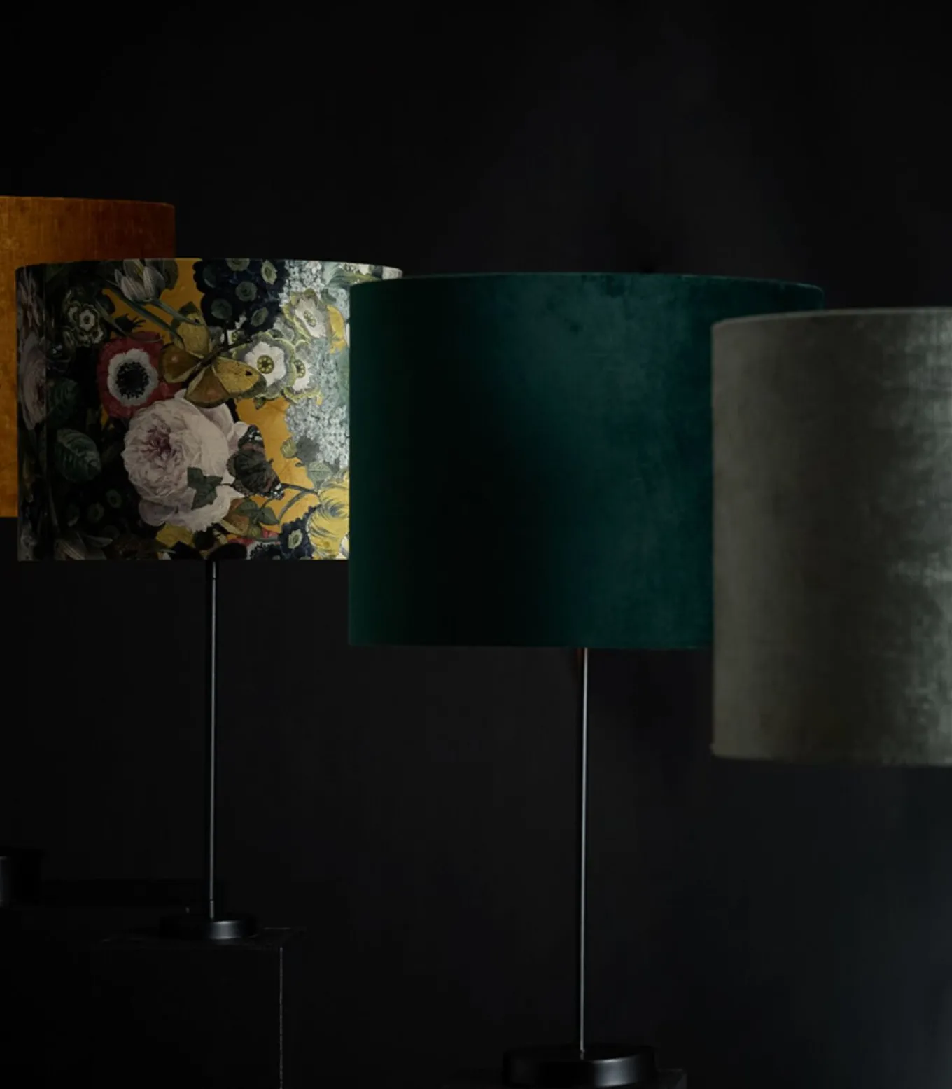 Cilinder Lampenkap Velours - Dutch Green - Ø30x21cm