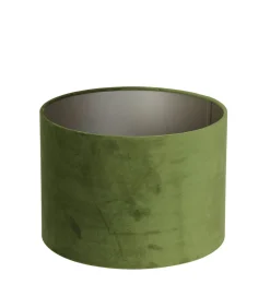 Cilinder Lampenkap Velours - Olive Green - Ø30x21cm
