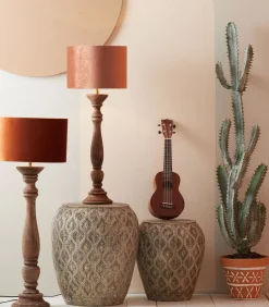 Cilinder Lampenkap Velours - Terra - Ø30x21cm