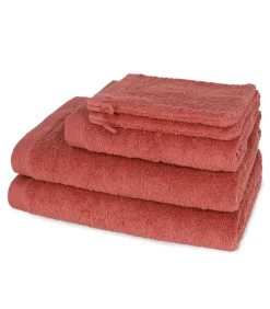 COMO - 5-delige handdoekset Rood
