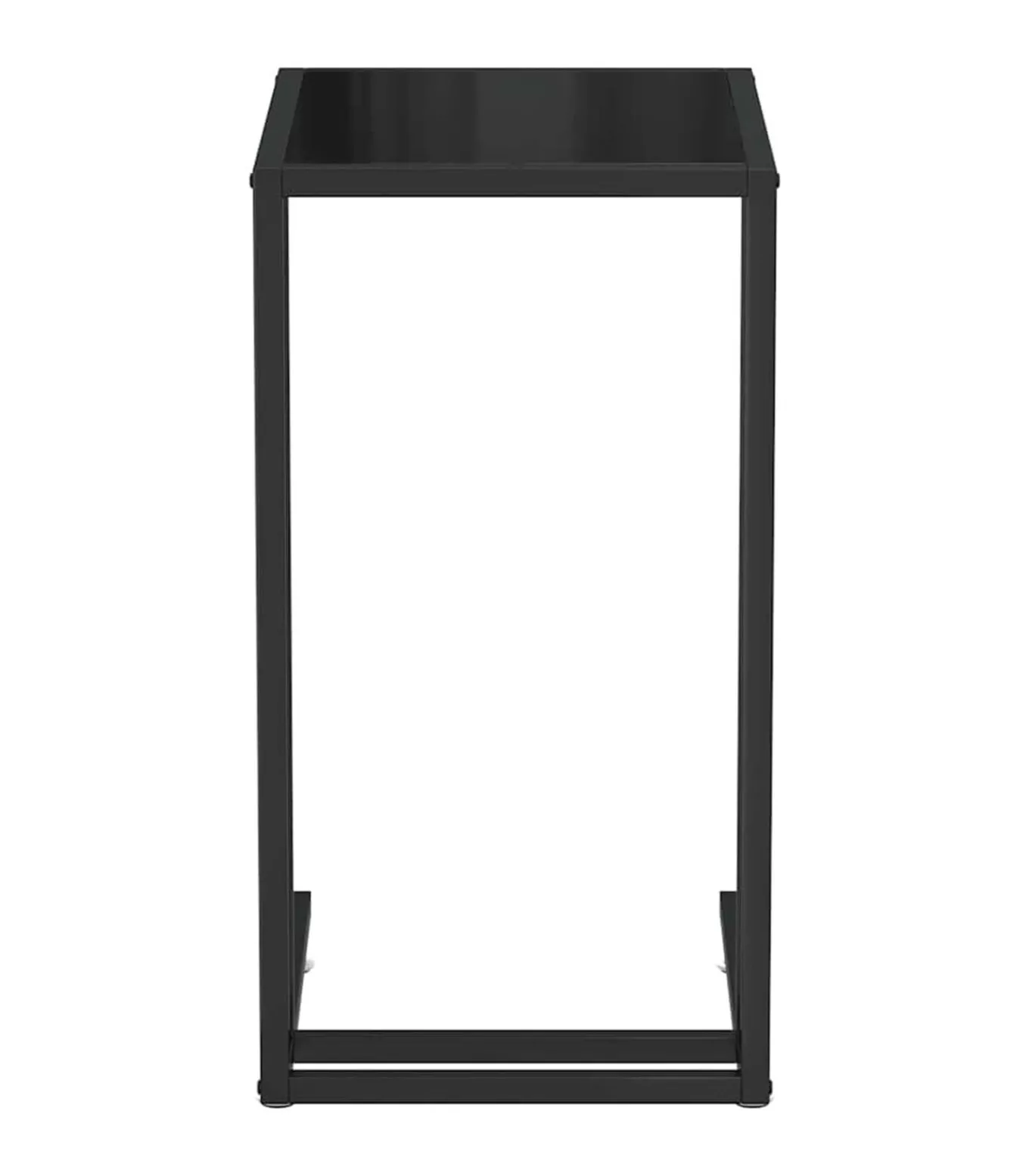 Computer bijzettafel 50x35x65 cm gehard glas zwart