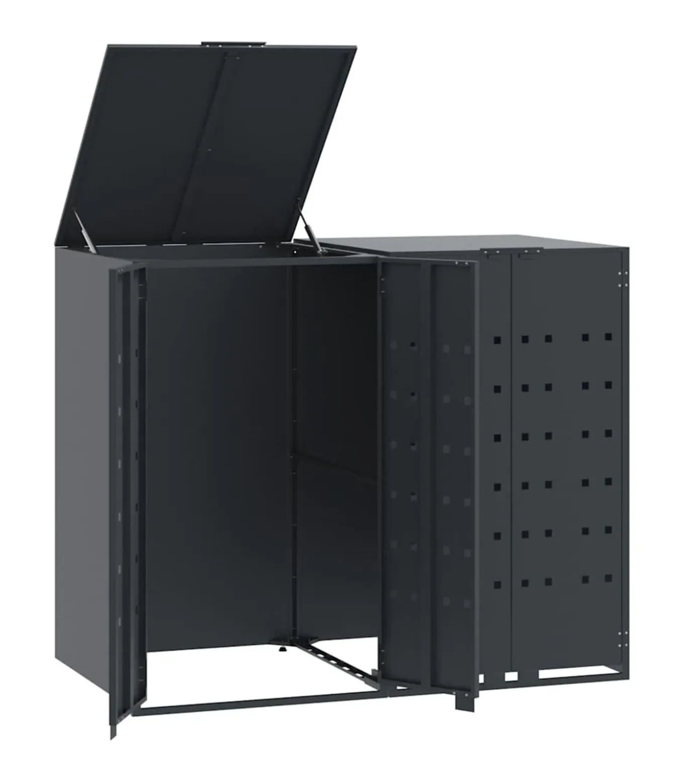 Containerberging 2 containers 138x79x117 cm staal antraciet