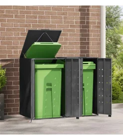 Containerberging 2 containers 138x79x117 cm staal antraciet