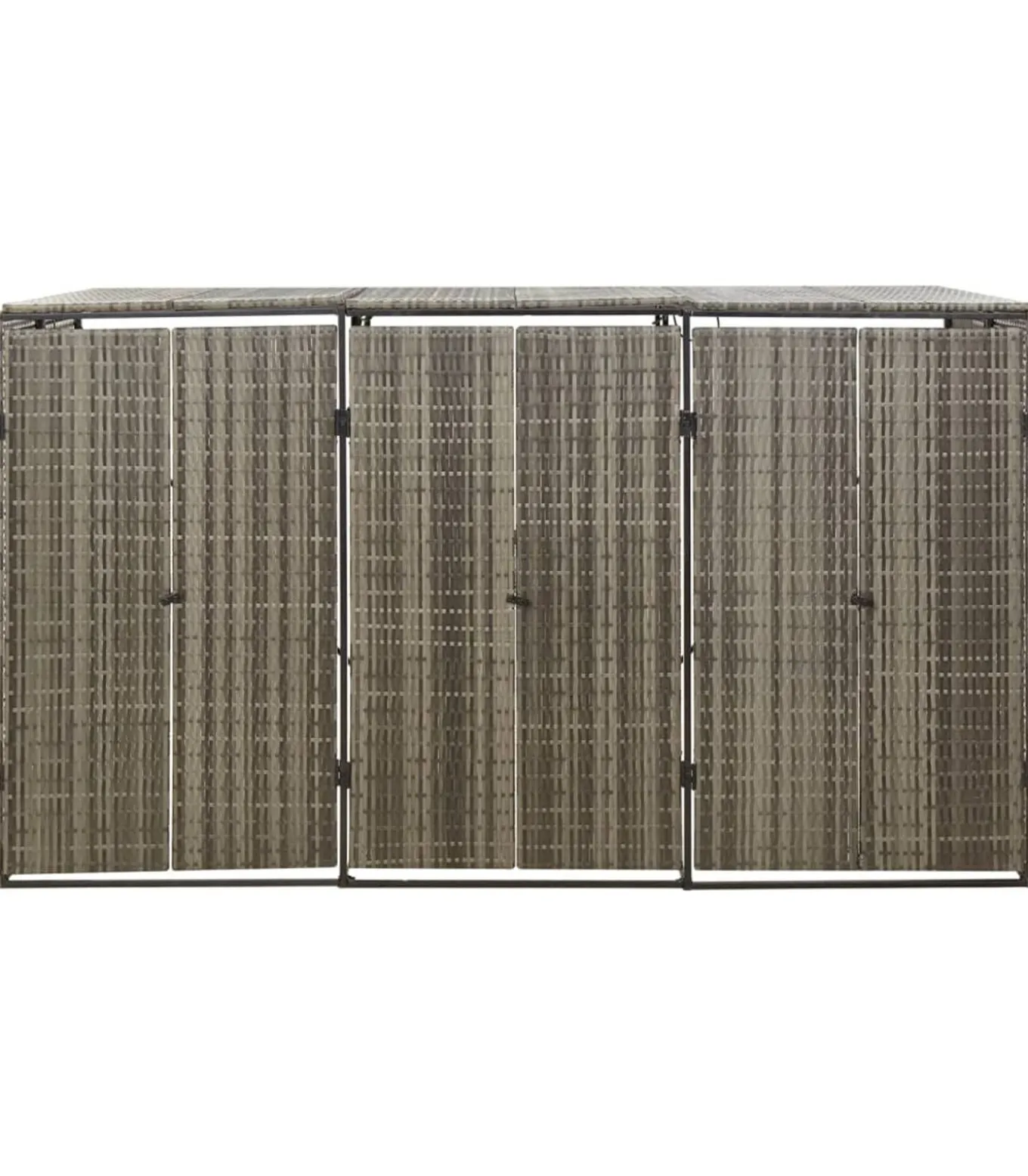 Containerberging driedubbel 207x80x117 cm poly rattan grijs