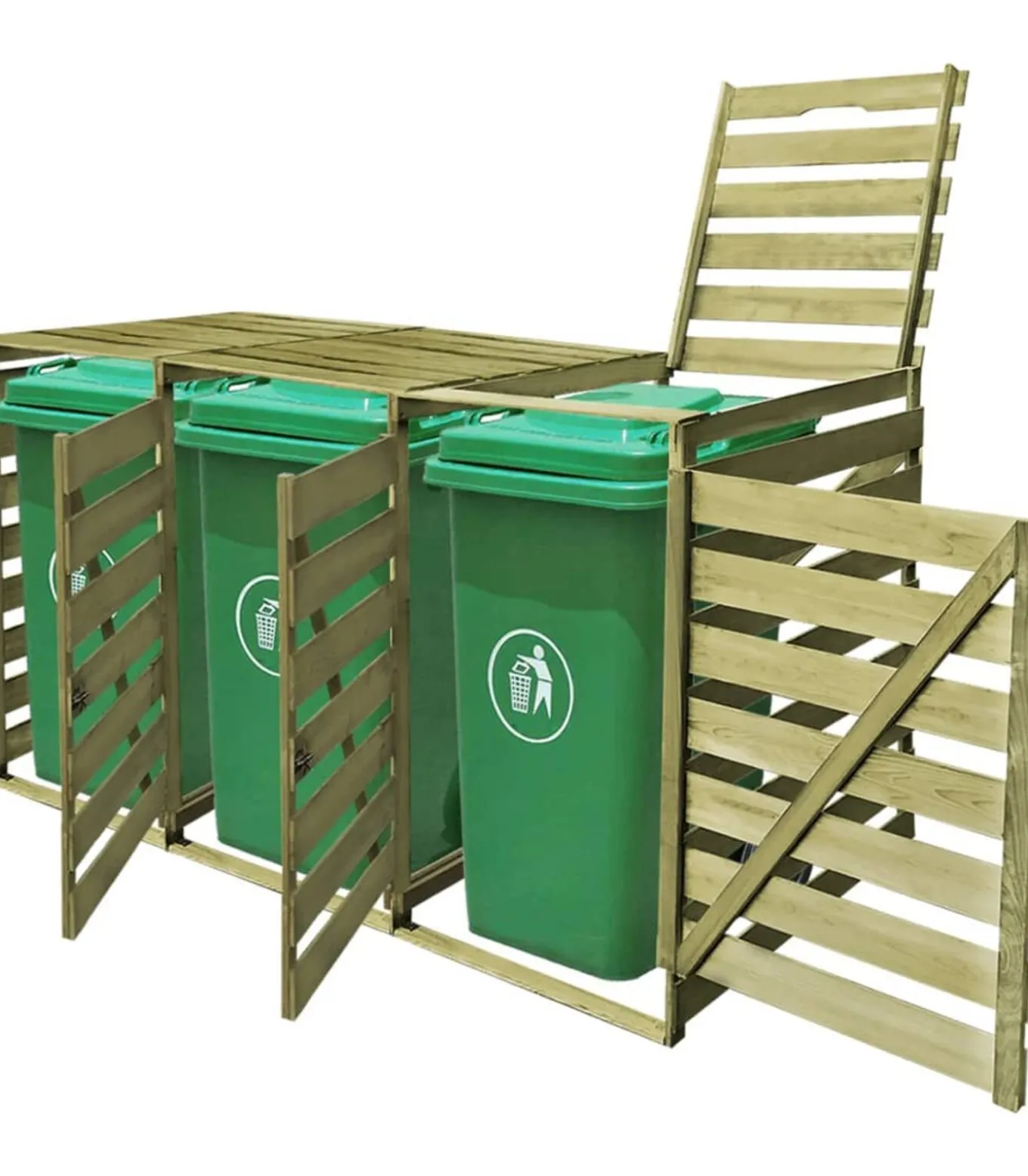 Containerberging driedubbel 240 L geïmpregneerd hout