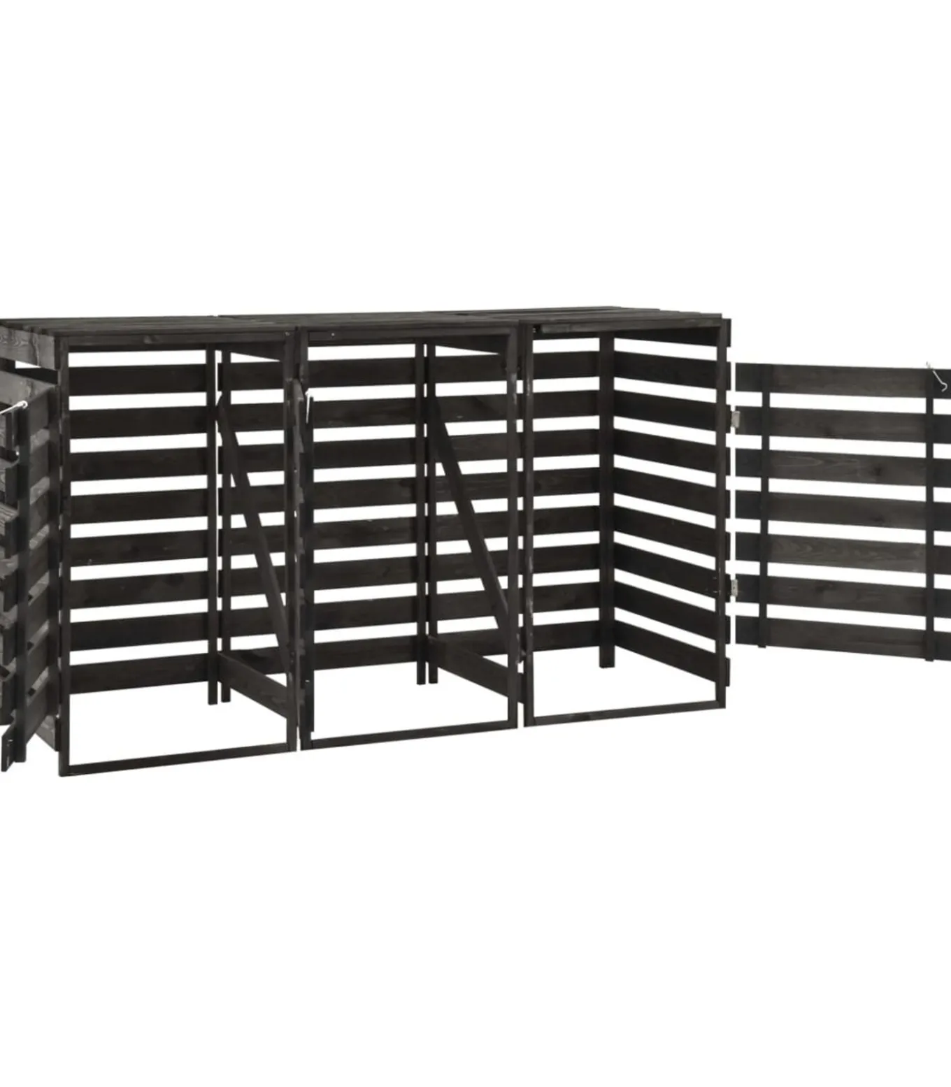 Containerberging driedubbel 210x75x121 cm geverfd grenenhout