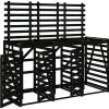Containerberging drievoudig massief grenenhout zwart