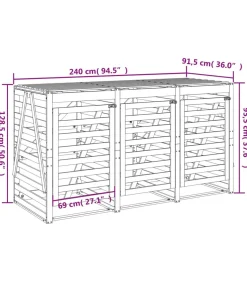 Containerberging drievoudig massief grenenhout