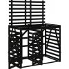 Containerberging dubbel massief grenenhout zwart