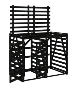 Containerberging dubbel massief grenenhout zwart