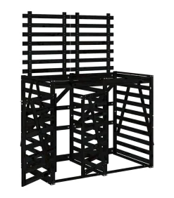 Containerberging dubbel massief grenenhout zwart