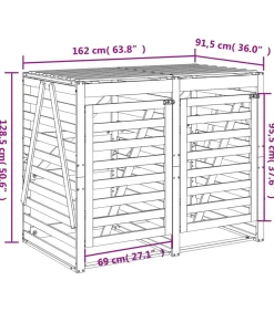 Containerberging dubbel massief grenenhout