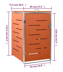 Containerberging enkel 69x77,5x112,5 cm roestvrij staal