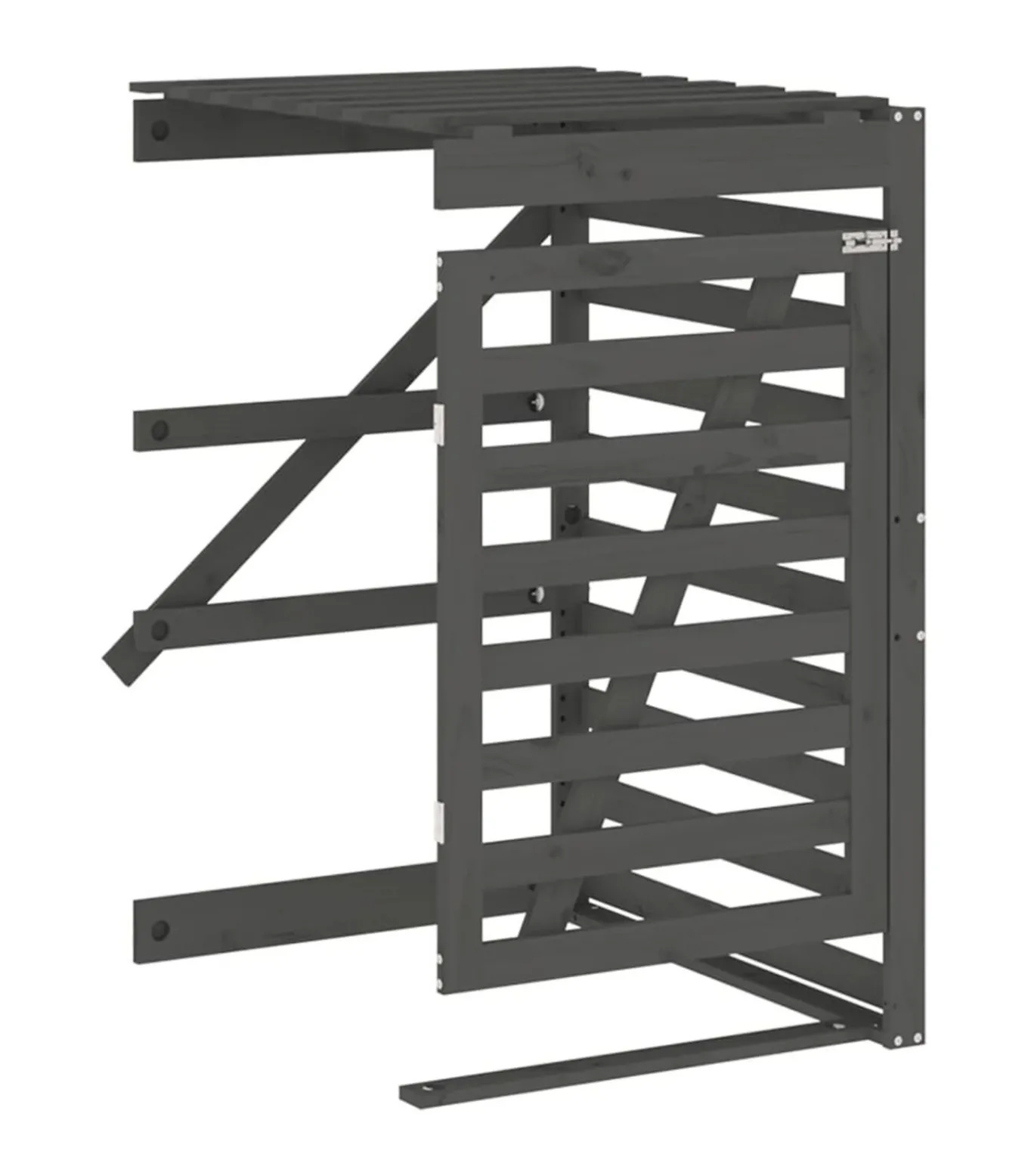 Containerberging verlengstuk massief grenenhout grijs