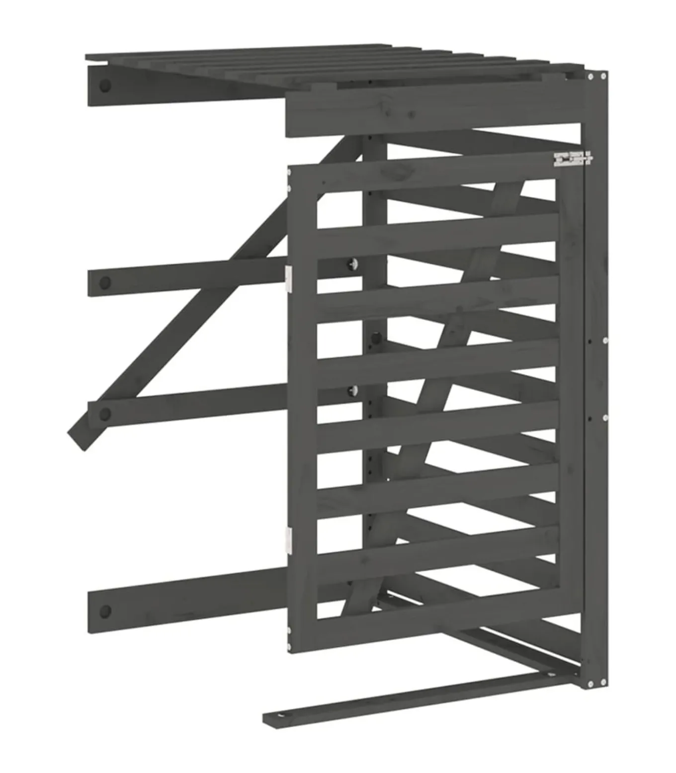 Containerberging verlengstuk massief grenenhout grijs