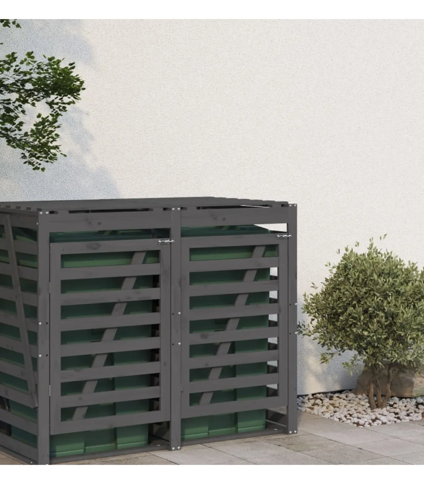 Containerberging verlengstuk massief grenenhout grijs