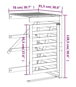 Containerberging verlengstuk massief grenenhout grijs