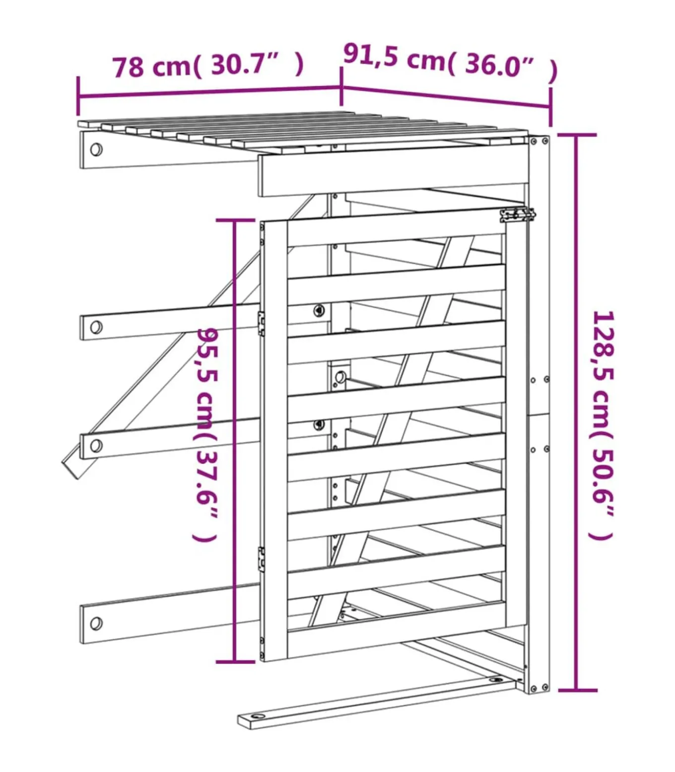 Containerberging verlengstuk massief grenenhout grijs