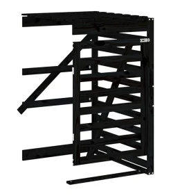 Containerberging verlengstuk massief grenenhout zwart